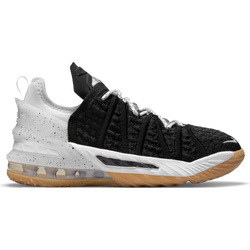 Grade School Shoes - Nike LeBron 18 - Black-White-Gum Medium Brown