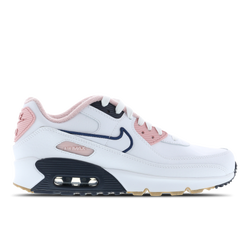 Grade School Shoes - Nike Air Max 90 - White-White-Pink Glaze