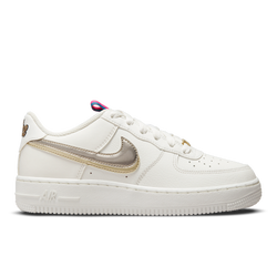 Grade School Shoes - Nike Air Force 1 - Off Noir-Mtlc Pewter-Summit White