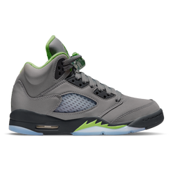 Grade School Shoes - Jordan 5 Retro - Silver-Green Bean-Flint Grey
