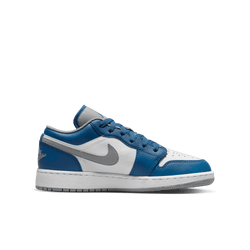 Grade School Shoes - Jordan 1 Low - True Blue-Cement Grey-White