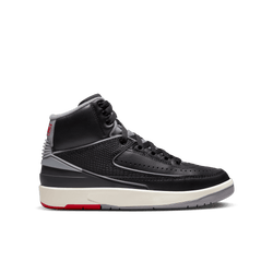 Grade School Shoes - Jordan 2 Retro - Black-Cement Grey-Fire Red