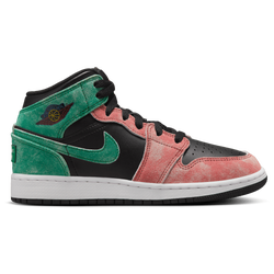 Grade School Shoes - Jordan 1 Mid - Black-Pine Green-Dune Red