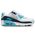 Nike Air Max 90 - Grade School Shoes White-Wolf Grey-Baltic Blue