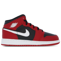 Grade School Shoes - Jordan 1 Mid - Black-White-Gym Red