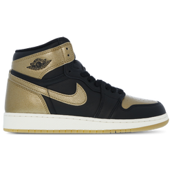 Grade School Shoes - Jordan 1 Retro High OG - Black-Mtlc Gold-Sail