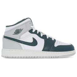 Grade School Shoes - Jordan 1 Mid SE - White-Oxidized Green-Sail