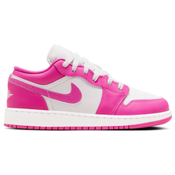 Grade School Shoes - Jordan 1 Low - Fire Pink-Isris Whisper-White