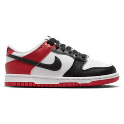 Grade School Shoes - Nike Dunk Low - Black-Gym Red-White