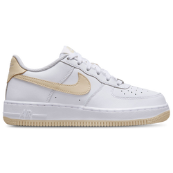 Grade School Shoes - Nike Air Force 1 - White-Lt Khaki-White