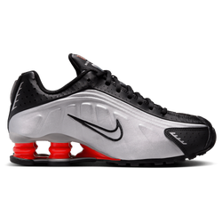 Grade School Shoes - Nike Shox R4 - Metallic Silver-Black-Picante Red