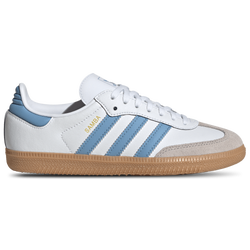 Grade School Shoes - adidas Samba OG - White-Ash Blue