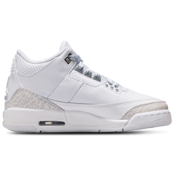 Grade School Shoes - Jordan 3 Retro - White-Metallic Silver-White