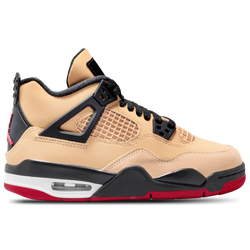 Grade School Shoes - Jordan 4 Retro - Fire Red-Starfish-Sesame