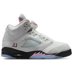 Grade School Shoes - Jordan 5 Retro - White-Med Soft Pink-Black
