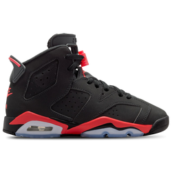 Grade School Shoes - Jordan 6 Retro - Black-Light Crimson