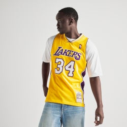 Men Jerseys/Replicas - Mitchell & Ness Hardwood Classics Swingman Lakers Jersey O'Neal 99-00 - Yellow-Purple