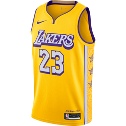 Men Jerseys/Replicas - Nike NBA La Lakers James City Edition Swingman Jersey - Amarillo