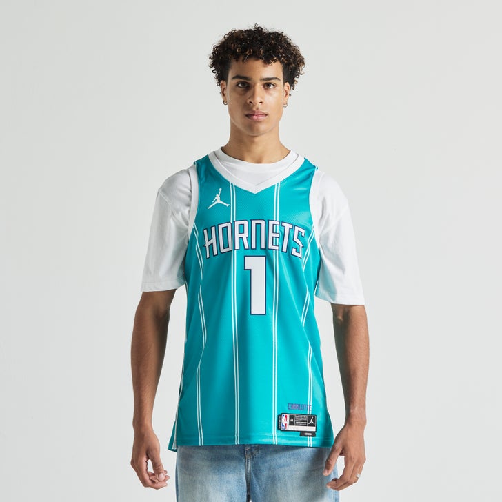 Nike Hornets Icon Edition LaMelo Ball NBA Jersey Image 1 of 7. Tap to open photo gallery.