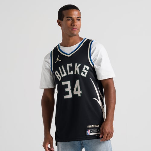 Nike NBA Statement Milwaukee Bucks Giannis Antetokounmpo Jersey Image 1 of 8. Tap to open photo gallery.