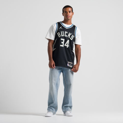 Nike NBA Statement Milwaukee Bucks Giannis Antetokounmpo Jersey Image 3 of 8. Tap to open photo gallery.