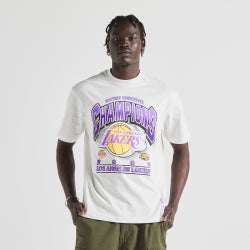 Men T-Shirts - Mitchell & Ness Los Angeles Lakers - White Marle-White Marle