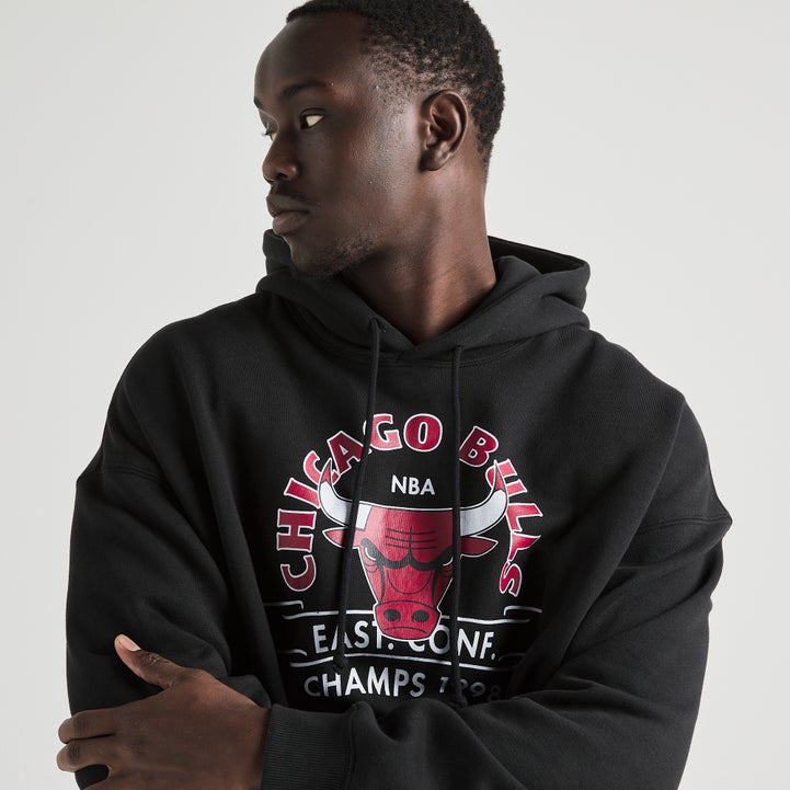 Mitchell & Ness Chicago Bulls Letterman Hoodie Image 5 of 6. Tap to open photo gallery.