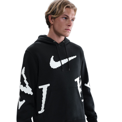 Men Hoodies - Nike Club Fleece Pullover Hoodie - Black-White