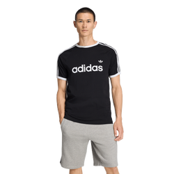 Men T-Shirts - adidas 3-Stripe Slim Ringer Tee - Black