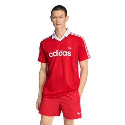Men T-Shirts - adidas Archive Collar Engineered Jersey - Better Scarlet