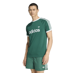 Men T-Shirts - adidas 3-Stripes Slim Ringer Tee - Collegiate Green