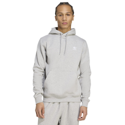 Men Hoodies - adidas Trefoil Essentials Fleece Hoodie - Medium Grey Heather-White