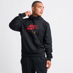 Men Hoodies - Nike Air Over The Head - Black-(Mystic Red)