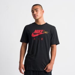 Men T-Shirts - Nike Air  Shortsleeve - Black-(Mystic Red)