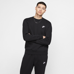 Men Sweatshirts - Nike Club Fleece - Black-White