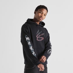 Men Shorts - Under Armour LNY Fire Hoodie - Black-Red