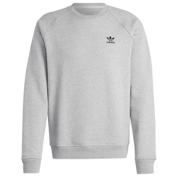 Men Sweatshirts - adidas Essential Trefoil Crew Fleece Sweatshirt - Medium Grey Heather-Black