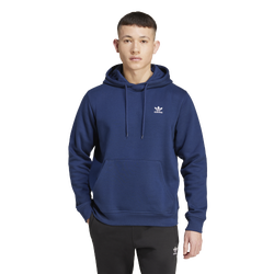 Men Hoodies - adidas Essential Trefoil Fleece Hoodie - Night Indigo-White