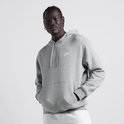 Men Hoodies - Nike Club Fleece Pullover Hoodie - Dk Grey Heather-Matte Silver