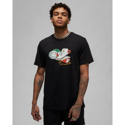 Men T-Shirts - Jordan Emblem - Core Black-White-Gold Met