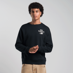 Men Sweatshirts - New Balance Essential Crew Long Sleeve - Black