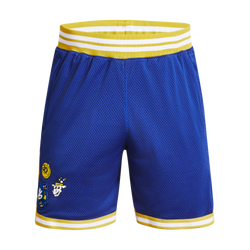 Men Shorts - Under Armour Curry Mesh Shorts - Royal Blue-Taxi Yellow