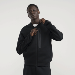 Men Hoodies - Nike Tech Fleece Windrunner Full Zip Hoodie - Black-Black