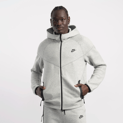 Men Hoodies - Nike Tech Fleece - Dk Grey Heather-Black