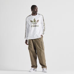 Men T-Shirts - adidas Camo Trefoil Long Sleeve Tee - White-Wild Pine