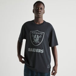 Men T-Shirts - Majestic Raiders Logo T-Shirt - Black-Silver