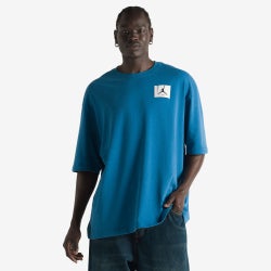 Men T-Shirts - Jordan Flight Essentials Wash Oversized Tee - Industrail Blue-Industrial Blue