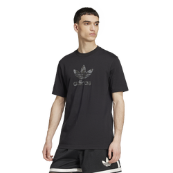 Men T-Shirts - adidas Camo Trefoil Tee - Black-Black