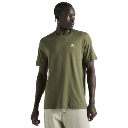 Men T-Shirts - adidas Essential Trefoil Tee - Olive Strata-Olive Strata