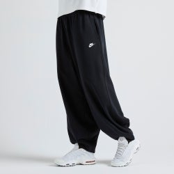 Men Pants - Nike Club French Terry Oversized - Black-Black-White